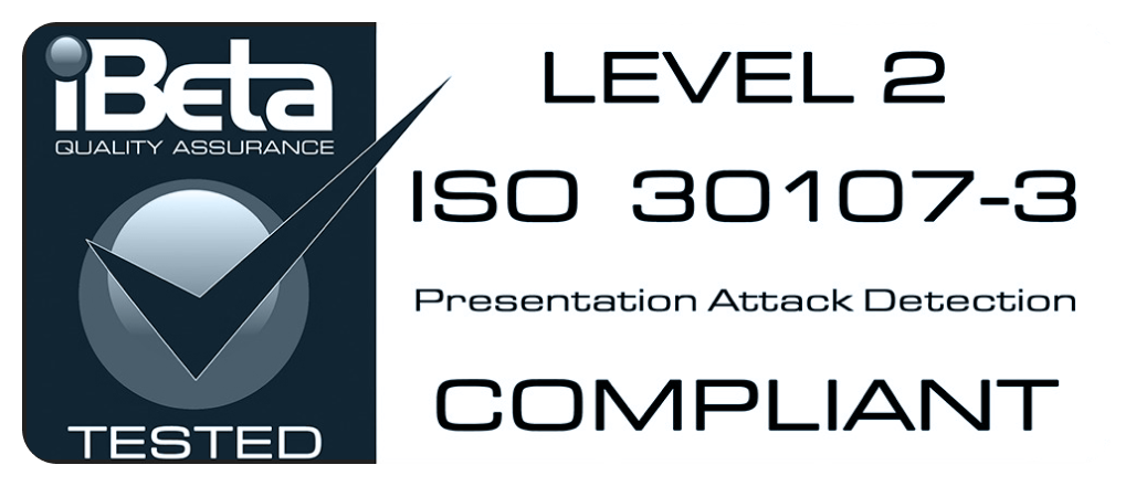 Selo iBeta Quality Assurance: Nível 2, ISO 30107-3, conformidade em detecção de ataques de apresentação